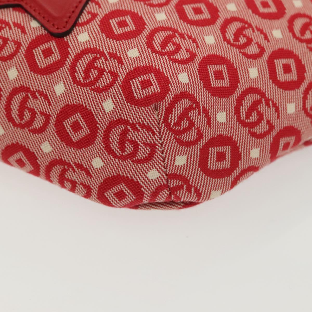 GUCCI Children's Sherry Line Bag Canvas Leather Red Silver 502095 Auth 138552