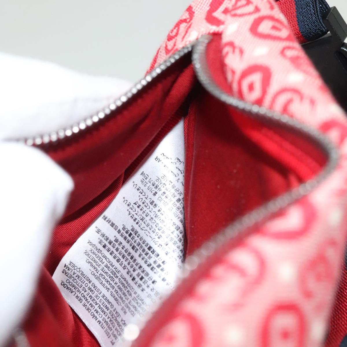 GUCCI Children's Sherry Line Bag Canvas Leather Red Silver 502095 Auth 138552
