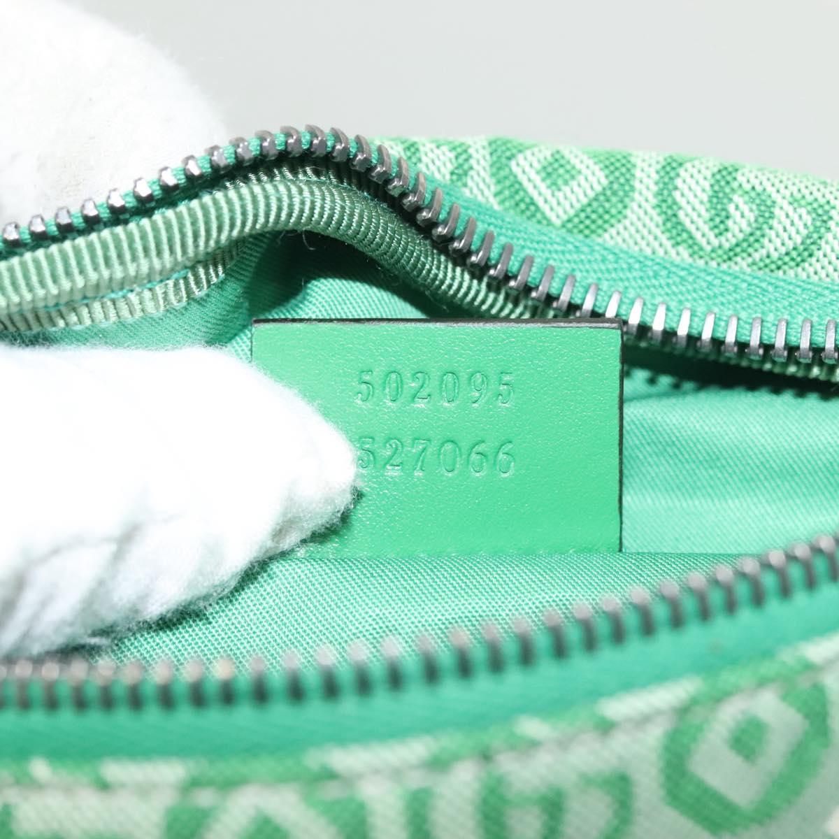 GUCCI Children's Sherry Line Bag Canvas Leather Green Silver 502095 Auth 138553