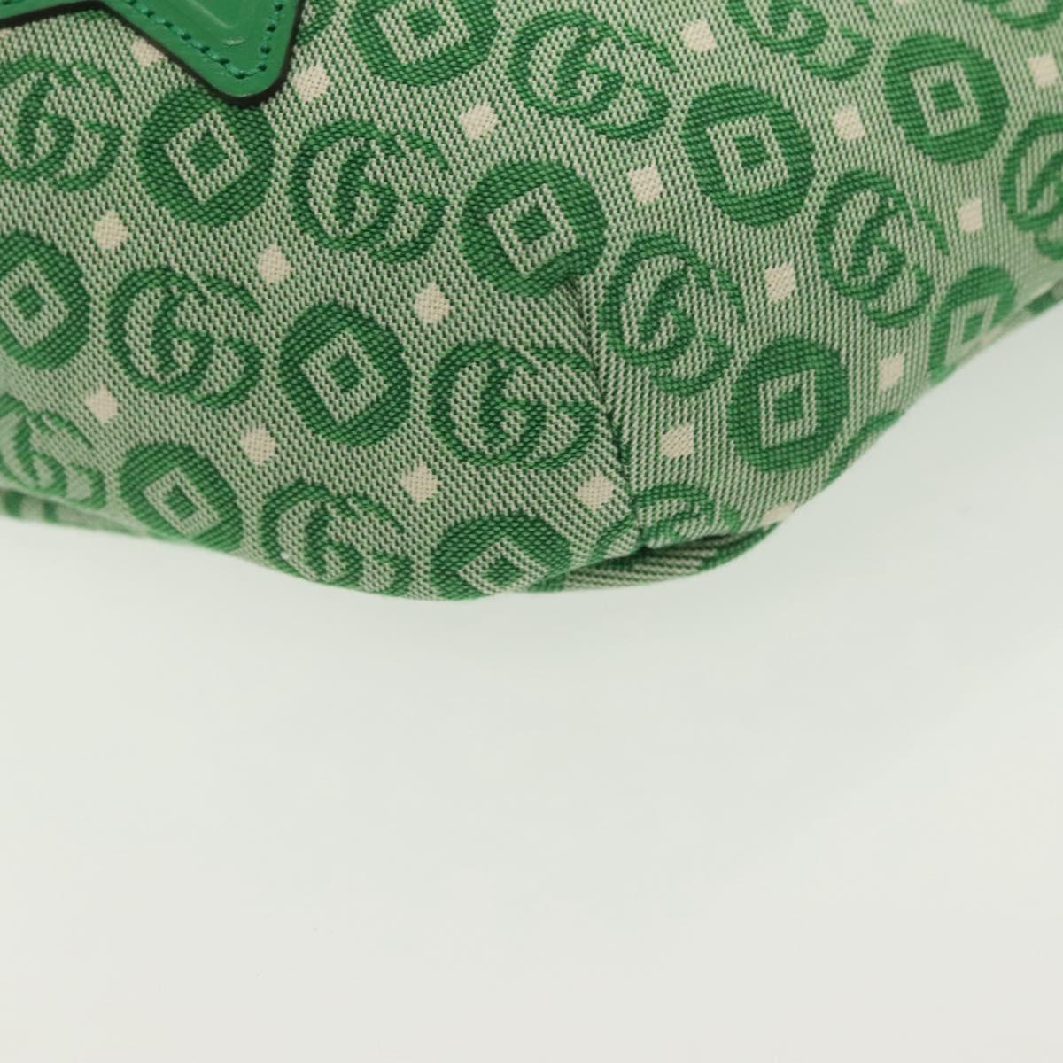 GUCCI Children's Sherry Line Bag Canvas Leather Green Silver 502095 Auth 138554
