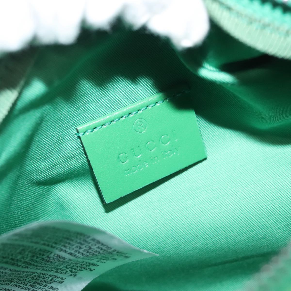 GUCCI Children's Sherry Line Bag Canvas Leather Green Silver 502095 Auth 138554