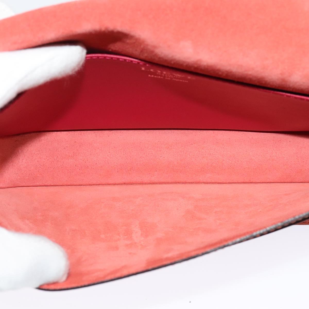 LOEWE Ines Shoulder Bag Leather Pink Silver Auth 138557