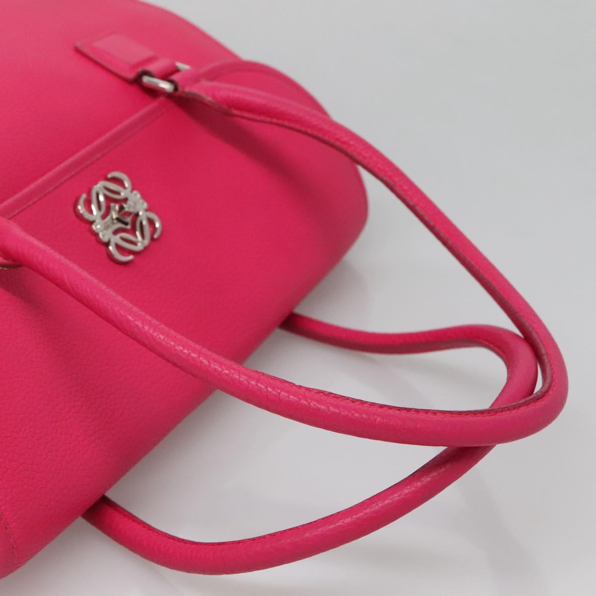 LOEWE Shoulder Bag Leather Pink Silver Auth 138559