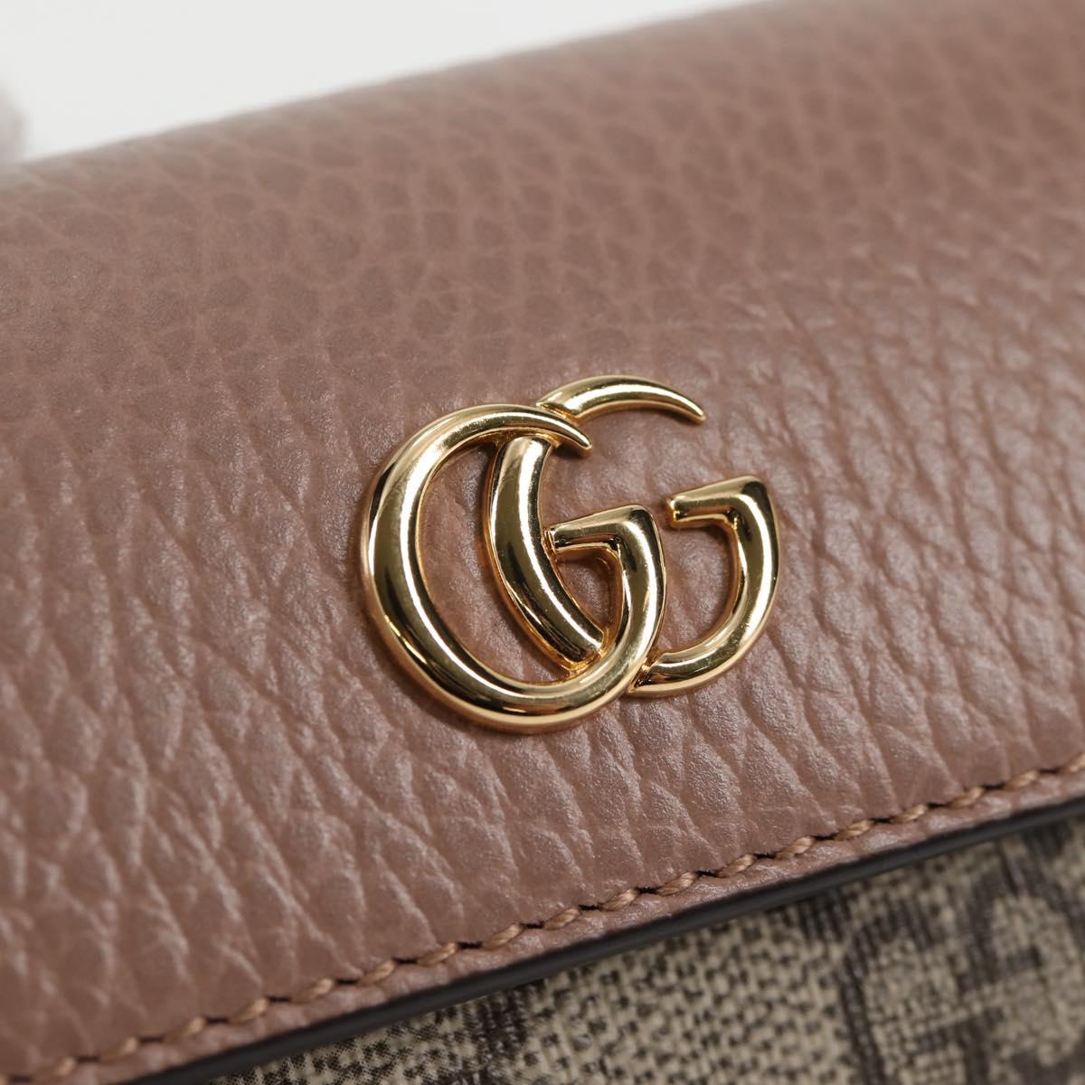 GUCCI GG Supreme Key Case PVC Beige Gold 456118 Auth 138570M