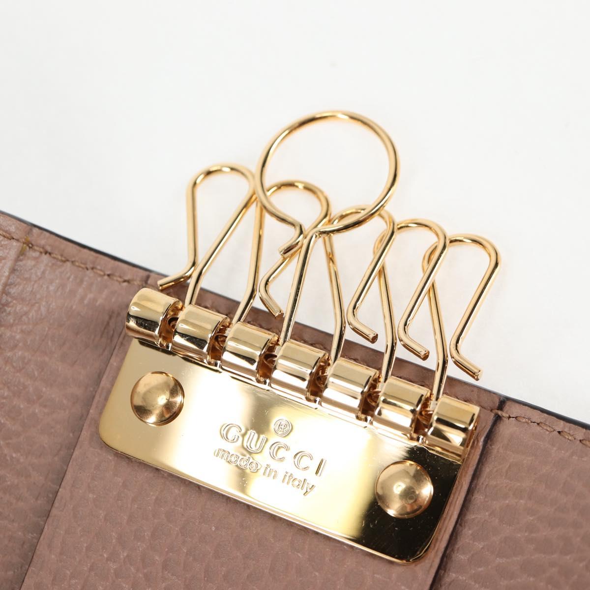 GUCCI GG Supreme Key Case PVC Beige Gold 456118 Auth 138570M
