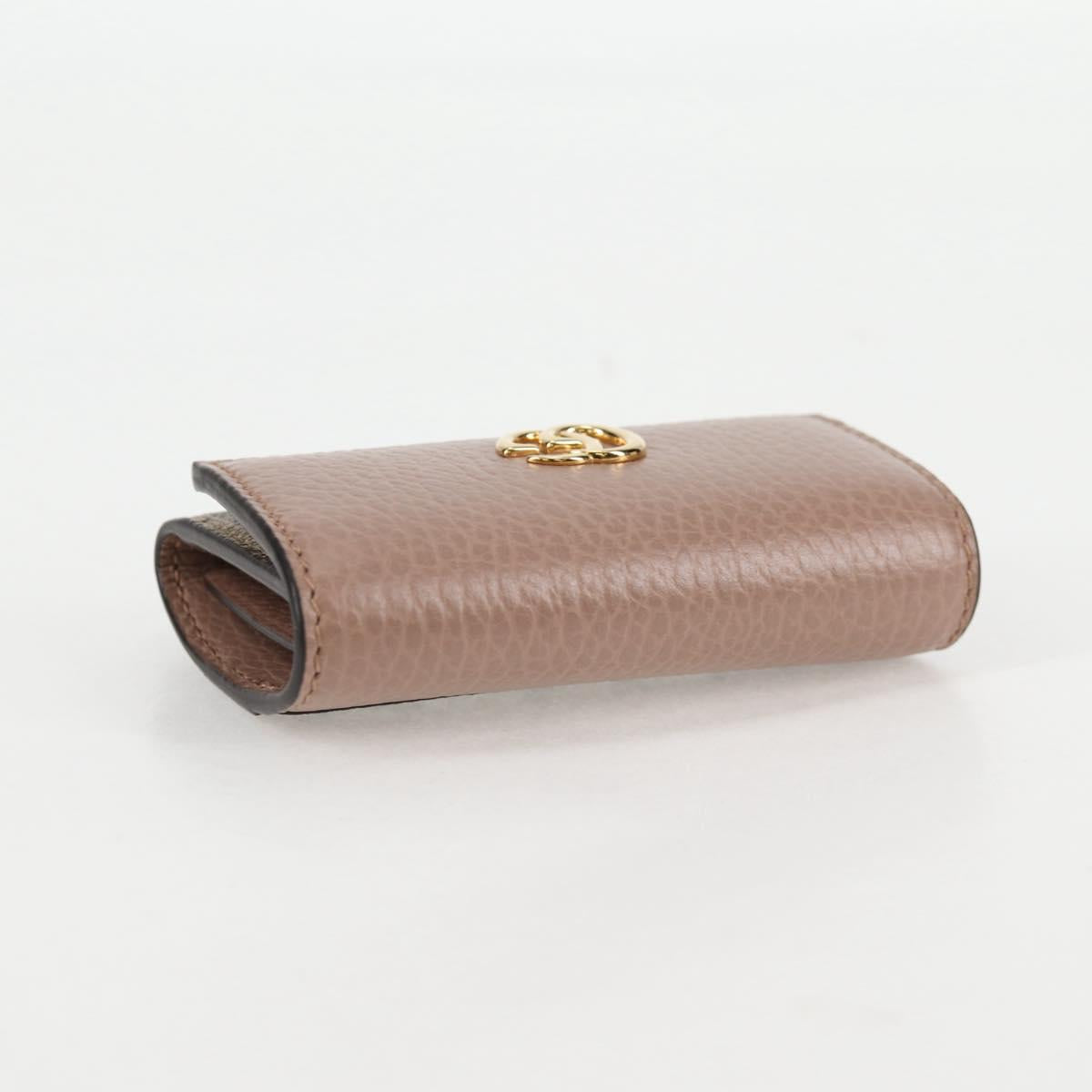 GUCCI GG Supreme Key Case PVC Beige Gold 456118 Auth 138570M
