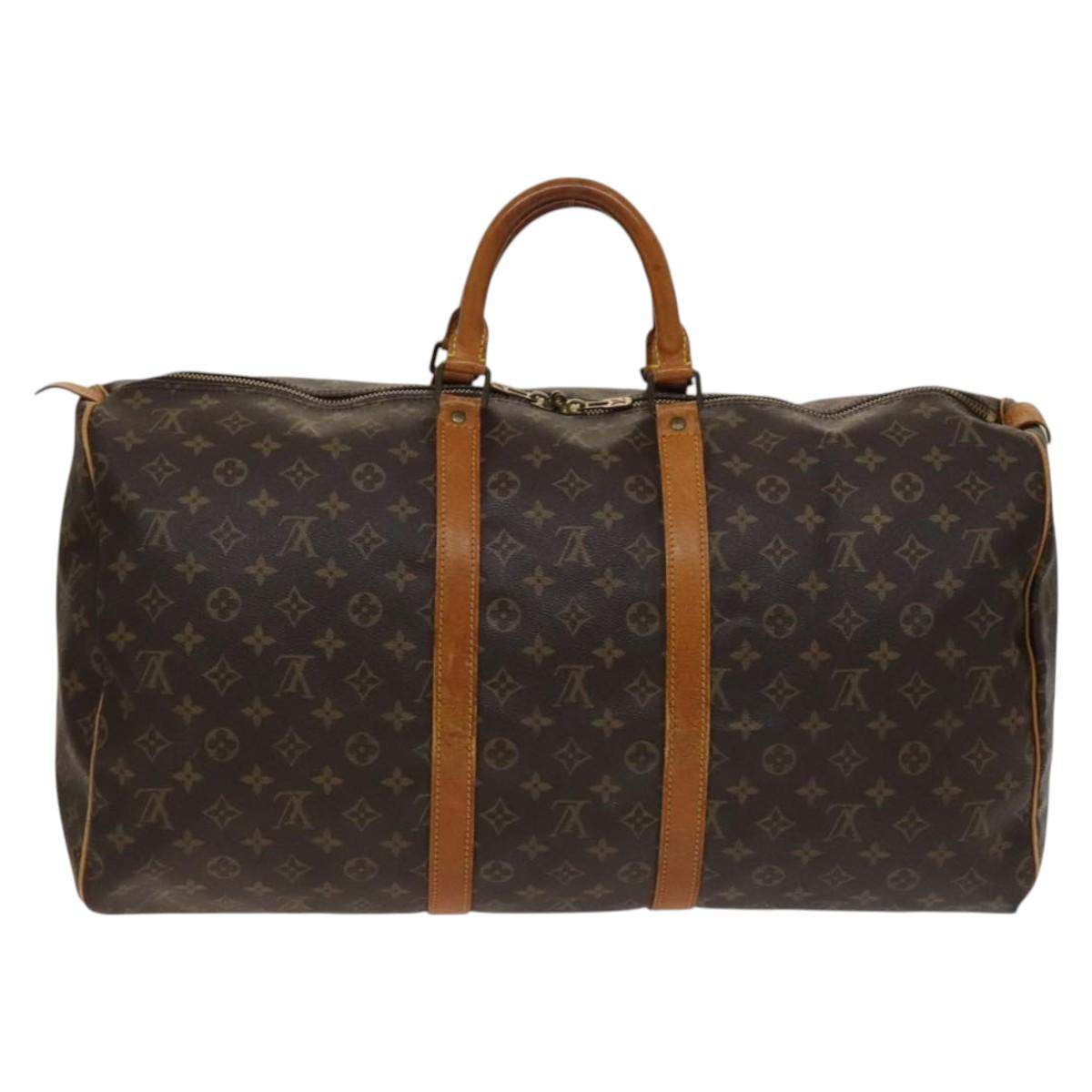 LOUIS VUITTON Monogram Keepall 55 Boston Bag M41424 LV Auth 138603