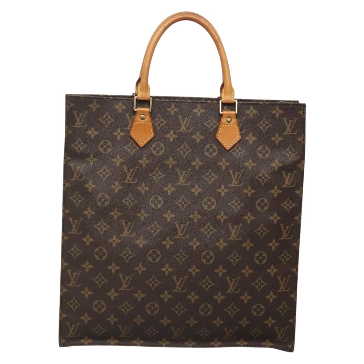 LOUIS VUITTON Monogram Sac Plat Hand Bag M51140 LV Auth 138611