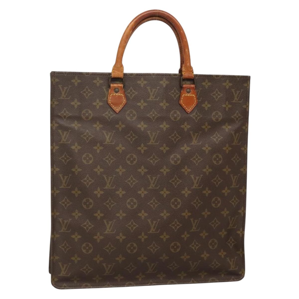 LOUIS VUITTON Monogram Sac Plat Hand Bag M51140 LV Auth 138612