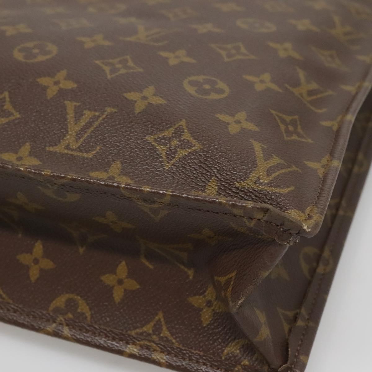 LOUIS VUITTON Monogram Sac Plat Hand Bag M51140 LV Auth 138612