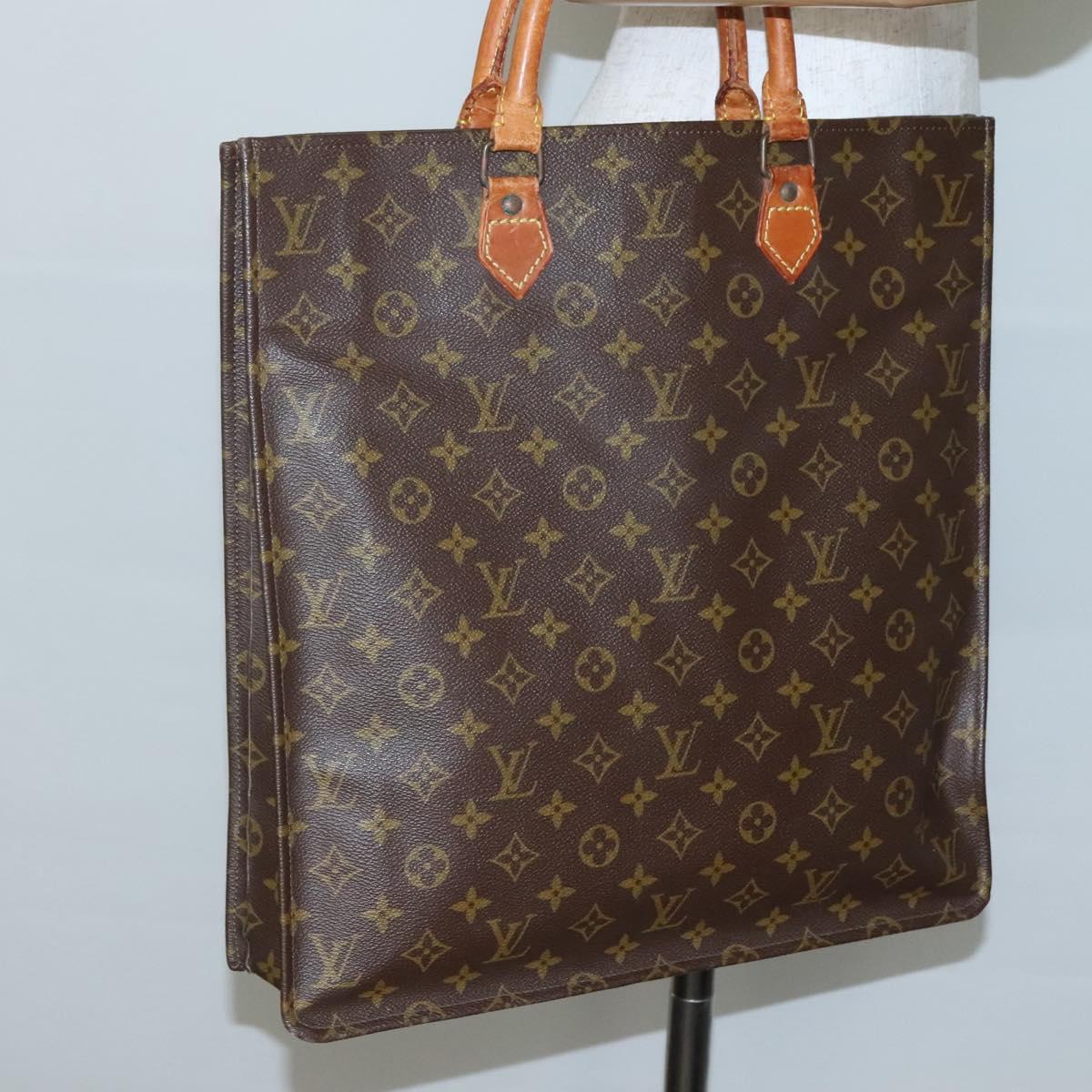 LOUIS VUITTON Monogram Sac Plat Hand Bag M51140 LV Auth 138612