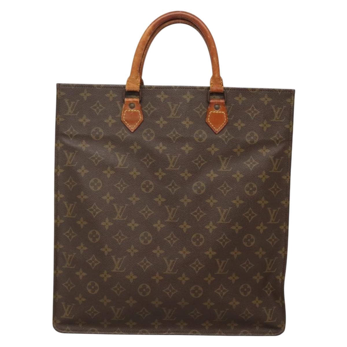 LOUIS VUITTON Monogram Sac Plat Hand Bag M51140 LV Auth 138612