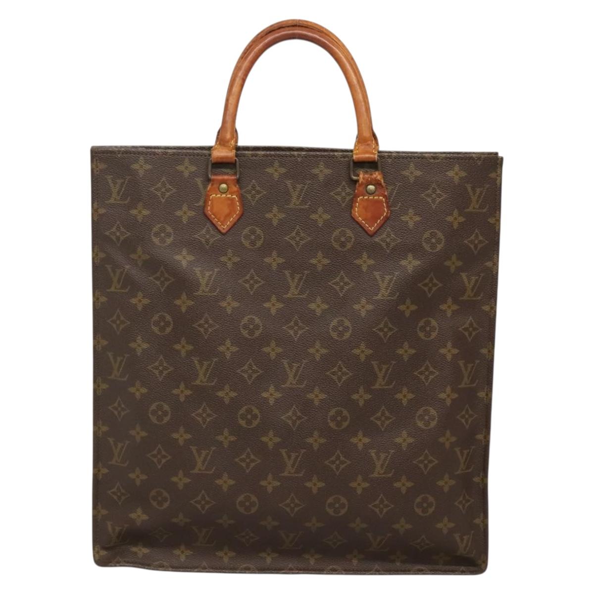 LOUIS VUITTON Monogram Sac Plat Hand Bag M51140 LV Auth 138612