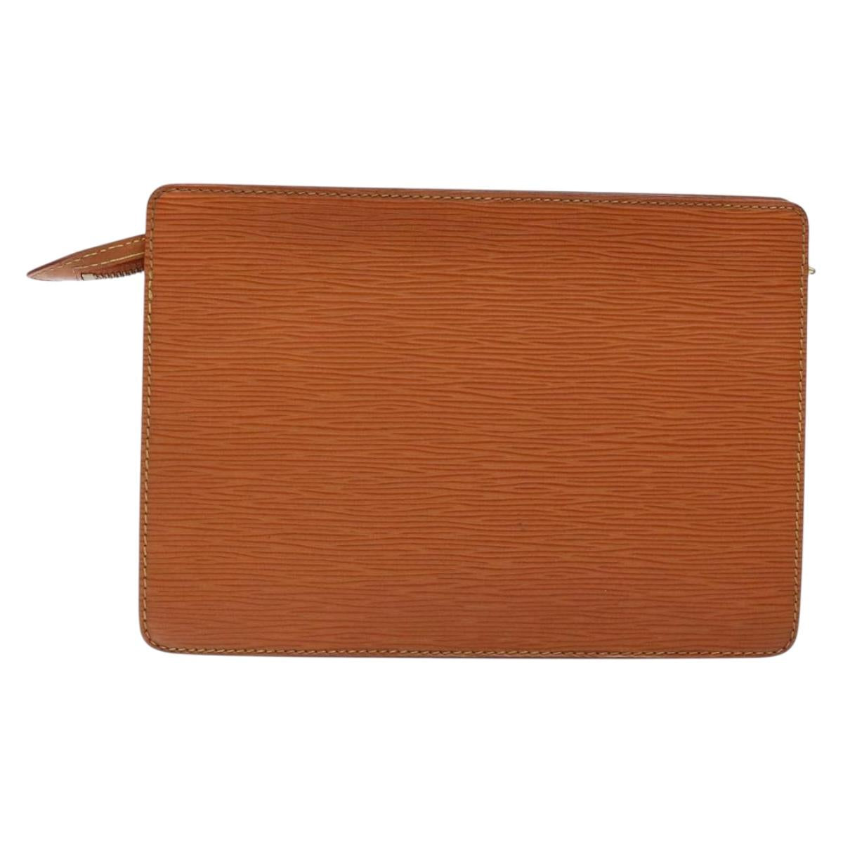 LOUIS VUITTON Epi Pochette Homme Bag Brown Zipangu Gold M52528 LV Auth 138621
