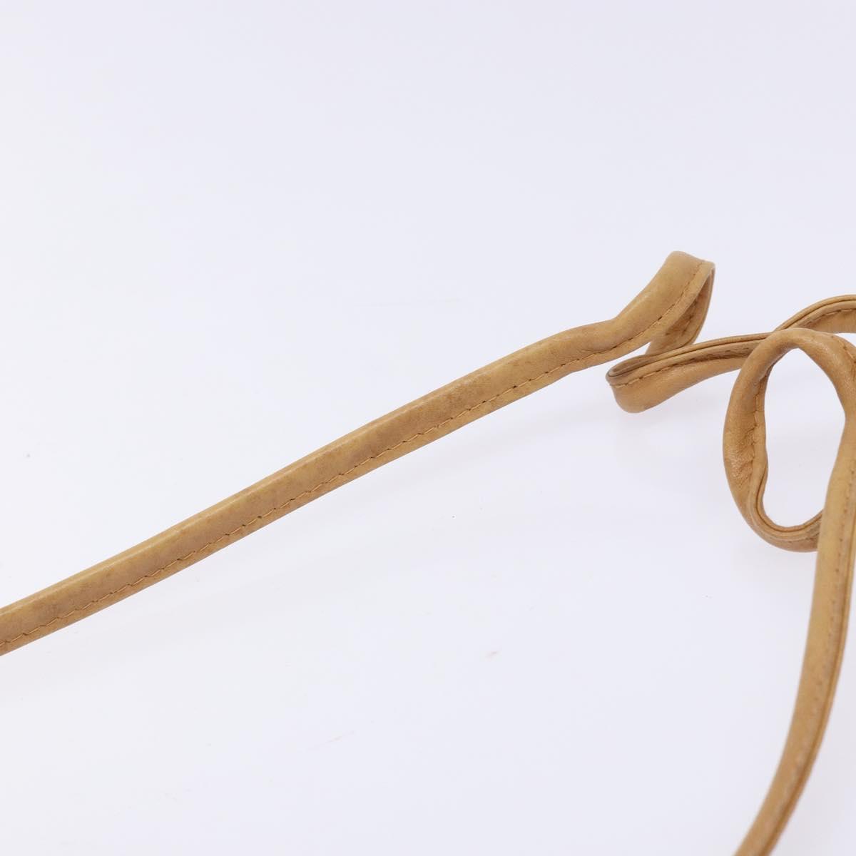 CELINE Macadam Canvas Shoulder Bag PVC Beige Gold Auth 138632