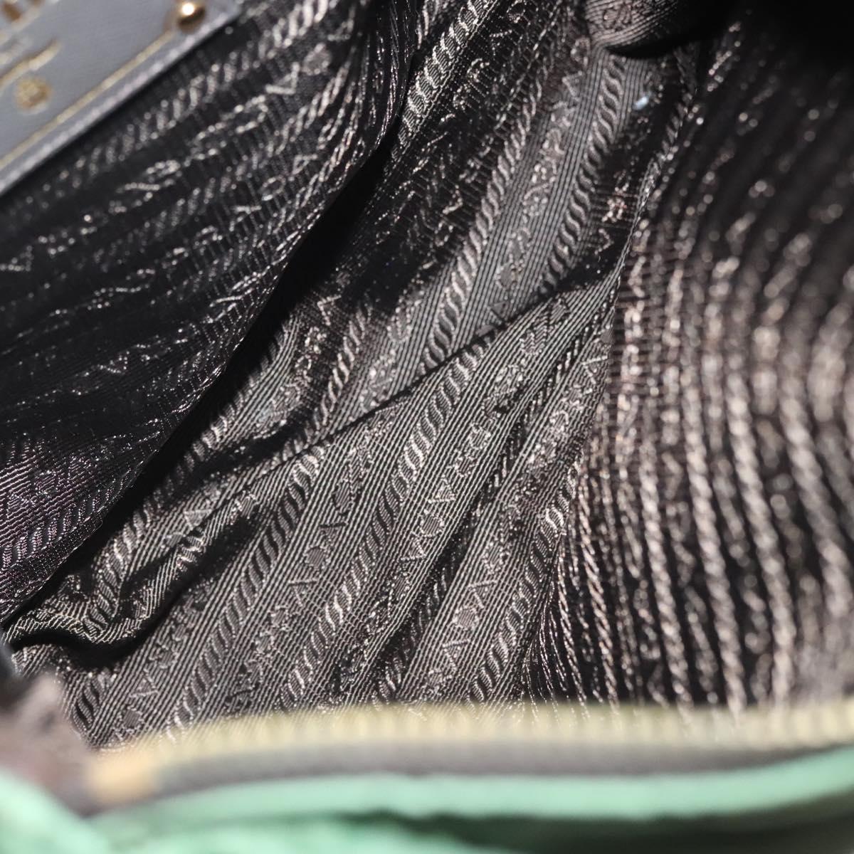 PRADA Shoulder Bag Nylon Khaki Gold Auth 138636