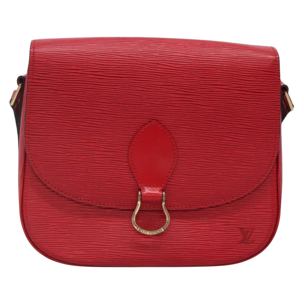 LOUIS VUITTON Epi Saint Cloud GM Shoulder Bag Red M52197 LV Auth 138659