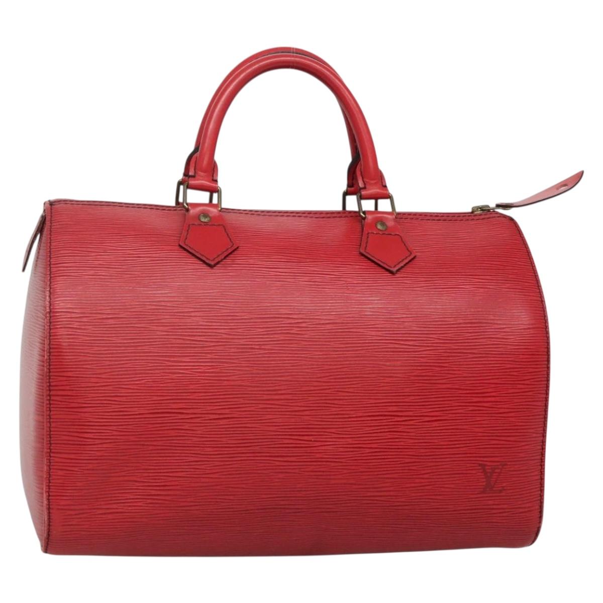 LOUIS VUITTON Epi Speedy 30 Hand Bag Castilian Red M43007 LV Auth 138671