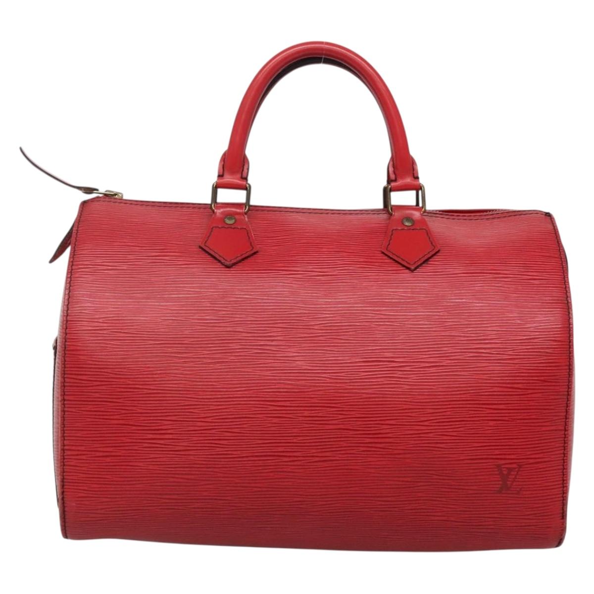 LOUIS VUITTON Epi Speedy 30 Hand Bag Castilian Red M43007 LV Auth 138671