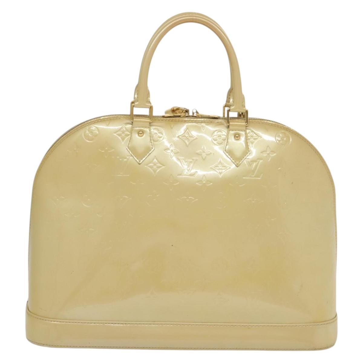 LOUIS VUITTON Monogram Vernis Alma GM Hand Bag Broncorail M91450 LV Auth 138675