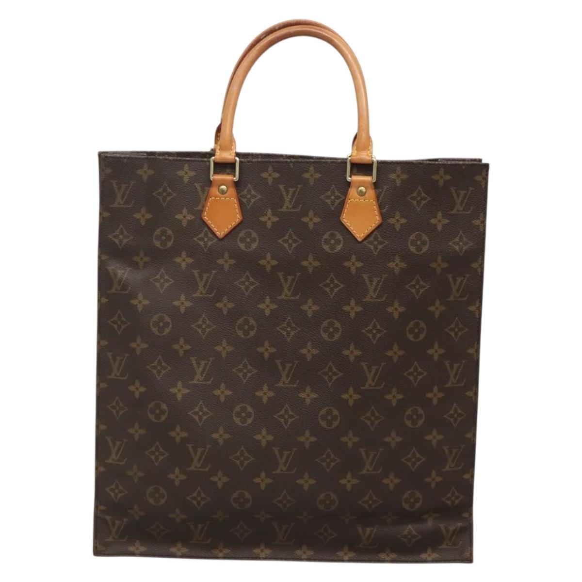 LOUIS VUITTON Monogram Sac Plat Hand Bag M51140 LV Auth 138699