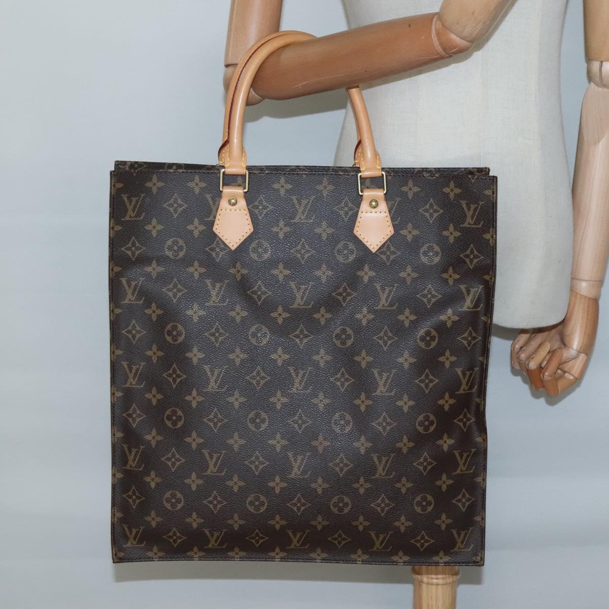 LOUIS VUITTON Monogram Sac Plat Hand Bag M51140 LV Auth 138723