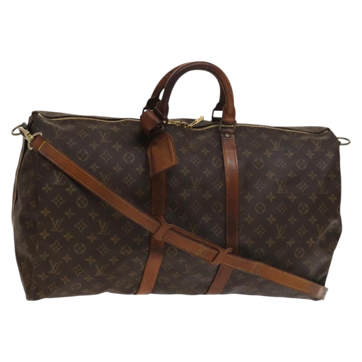LOUIS VUITTON Monogram Keepall Bandouliere 55 Boston Bag M41414 LV Auth 138728