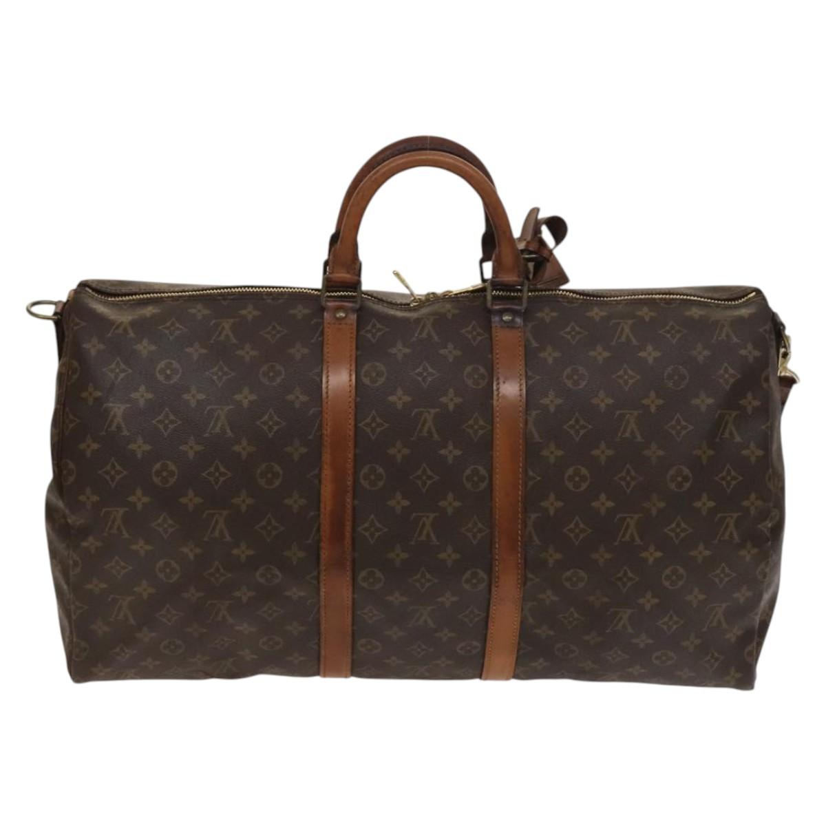 LOUIS VUITTON Monogram Keepall Bandouliere 55 Boston Bag M41414 LV Auth 138728
