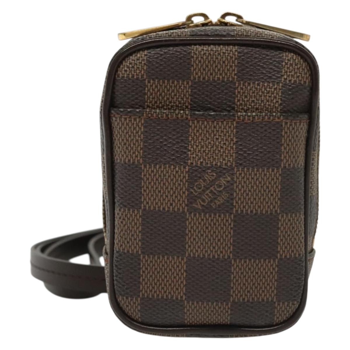 LOUIS VUITTON Damier Ebene Etui Okapi PM Pouch N61738 LV Auth 138757