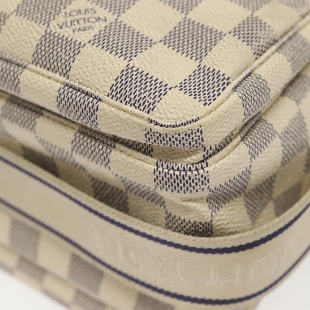 LOUIS VUITTON Damier Azur Naviglio Shoulder Bag N51189 LV Auth 138759