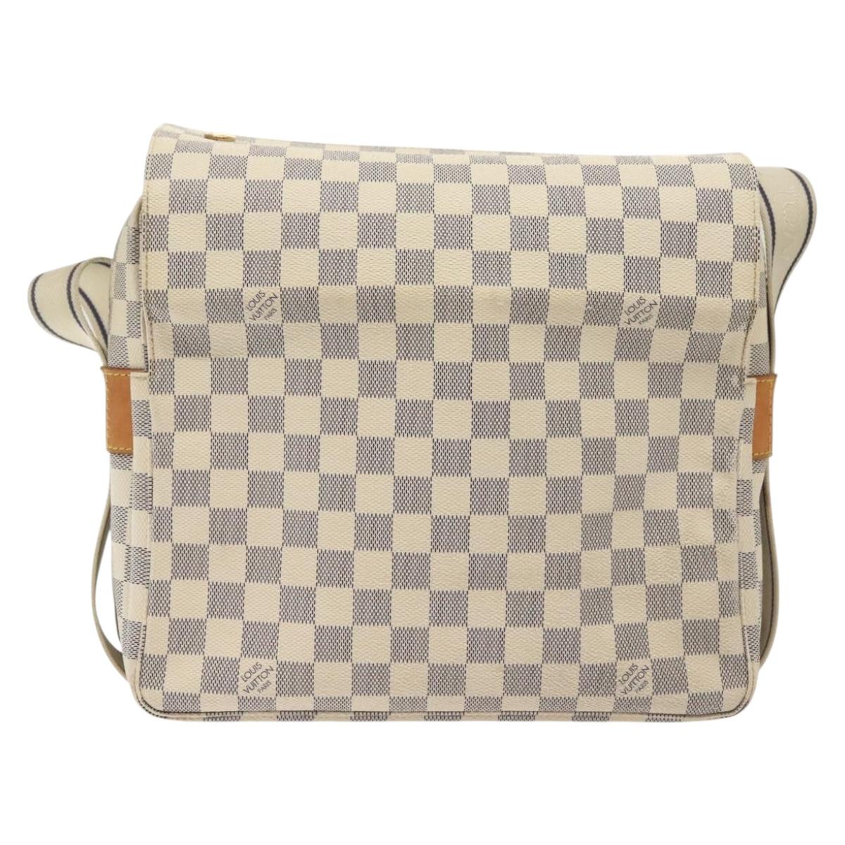 LOUIS VUITTON Damier Azur Naviglio Shoulder Bag N51189 LV Auth 138759