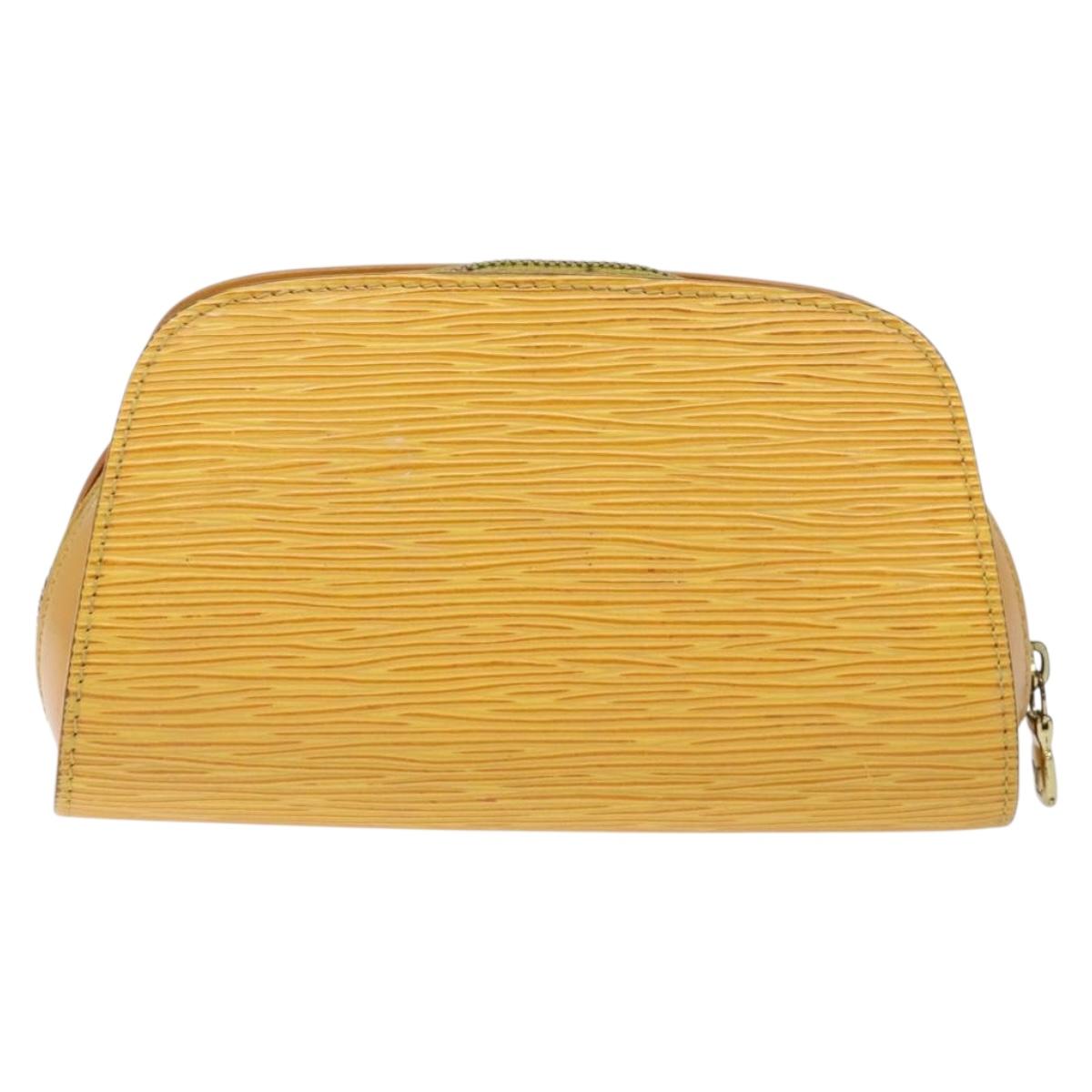 LOUIS VUITTON Epi Dauphine PM Pouch Yellow M48449 LV Auth 138763