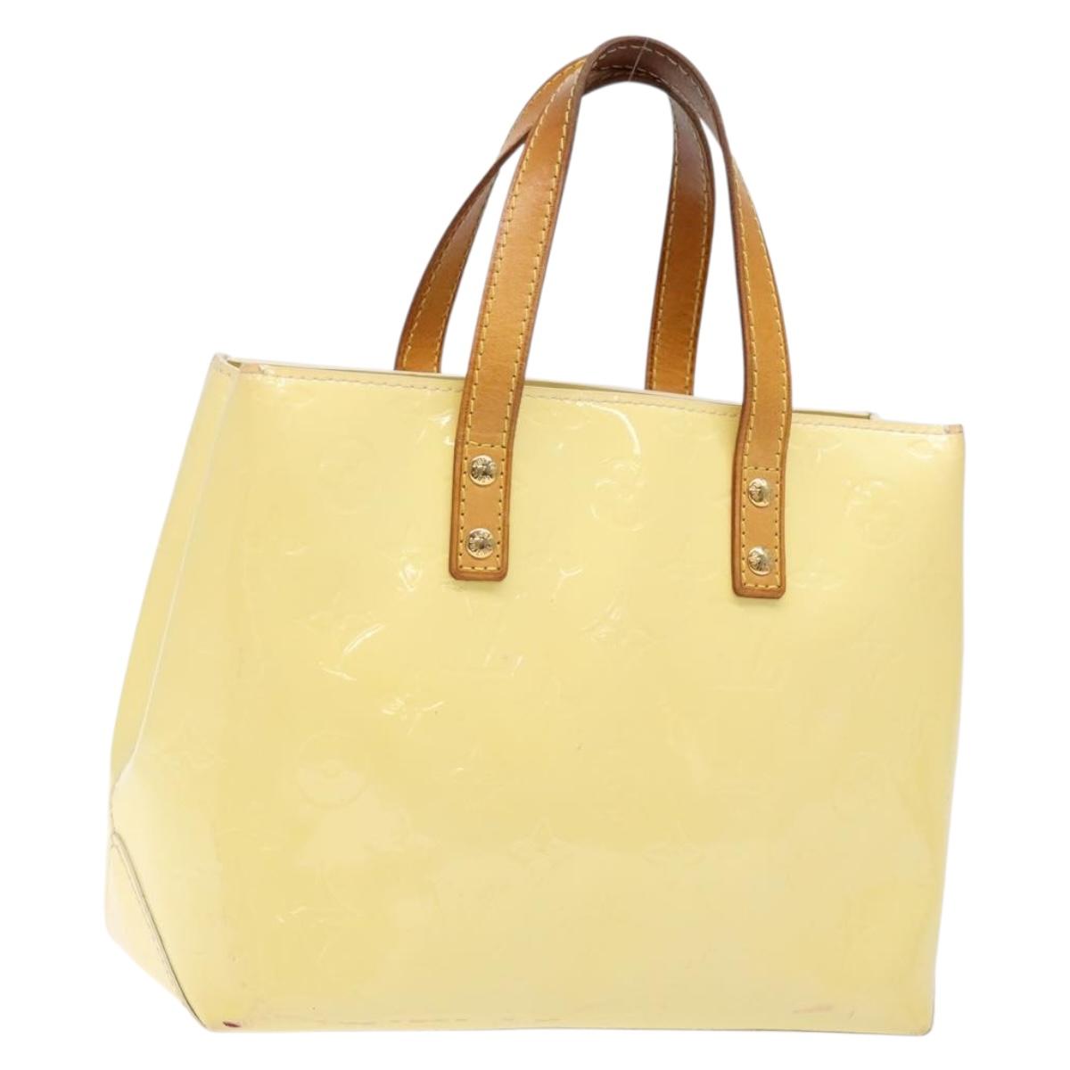 LOUIS VUITTON Monogram Vernis Reade PM Hand Bag Perle M91336 LV Auth 138765