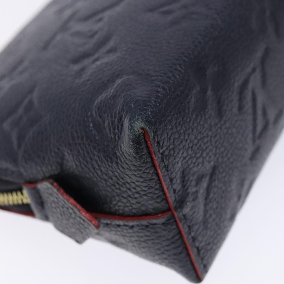 LOUIS VUITTON Monogram Empreinte Pochette Cosmetic PM Navy M69413 LV Auth 138768