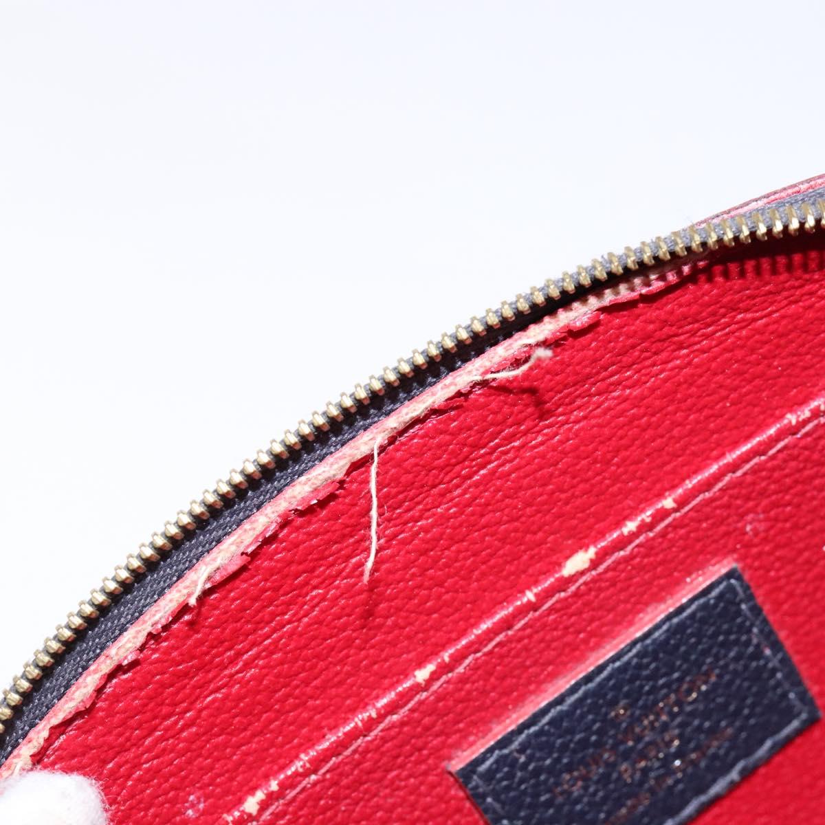 LOUIS VUITTON Monogram Empreinte Pochette Cosmetic PM Navy M69413 LV Auth 138768