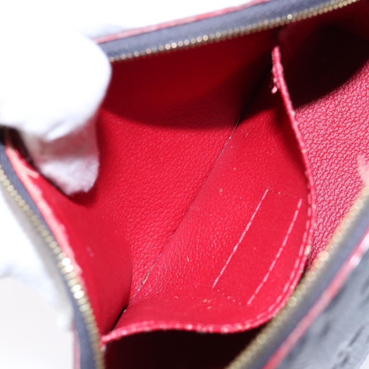 LOUIS VUITTON Monogram Empreinte Pochette Cosmetic PM Navy M69413 LV Auth 138768