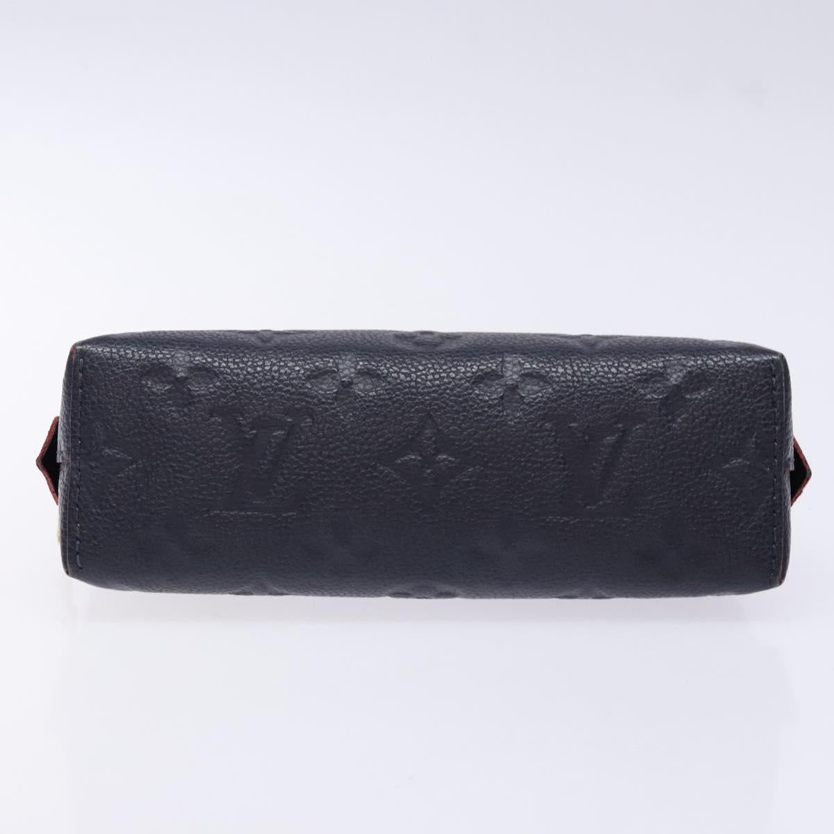LOUIS VUITTON Monogram Empreinte Pochette Cosmetic PM Navy M69413 LV Auth 138768