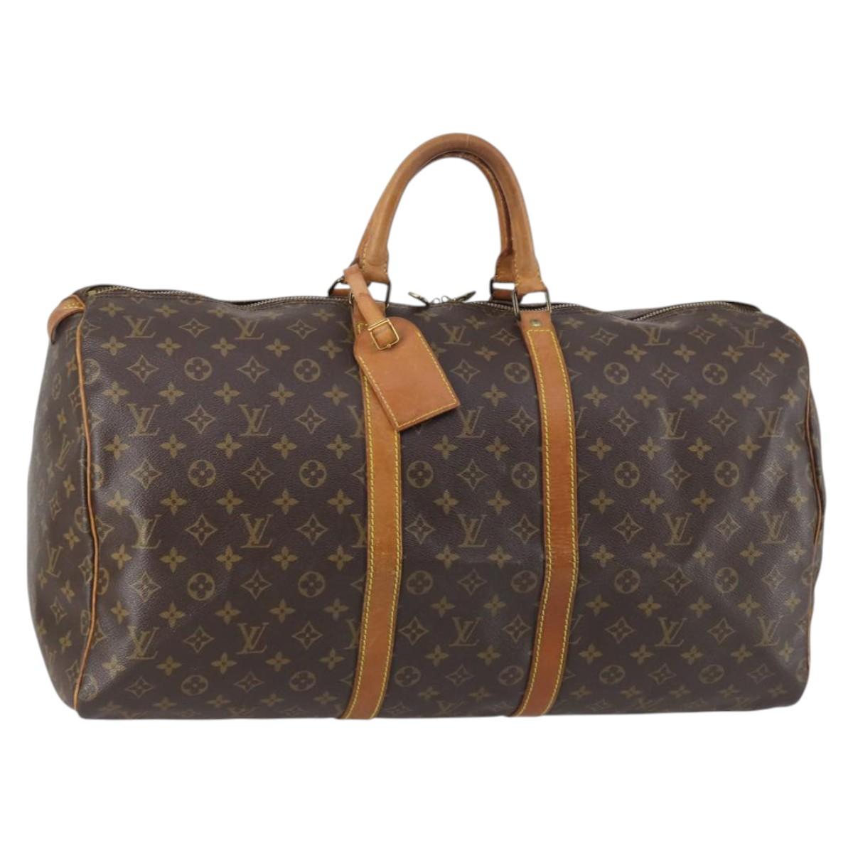 LOUIS VUITTON Monogram Keepall 55 Boston Bag M41424 LV Auth 138770