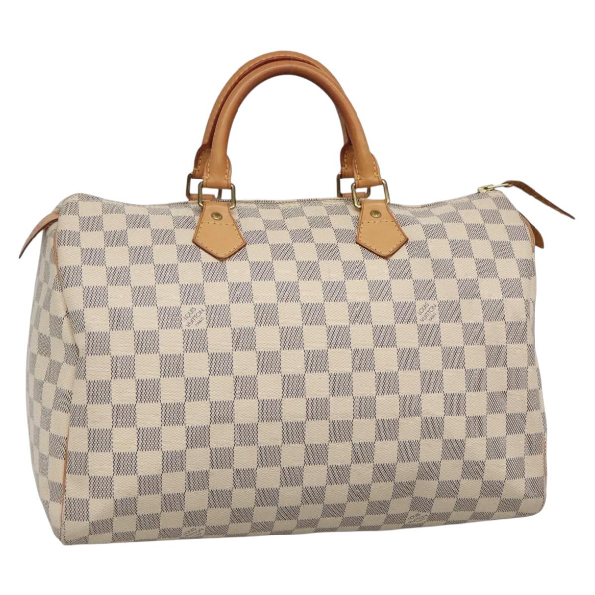 LOUIS VUITTON Damier Azur Speedy 35 Hand Bag N41535 LV Auth 138779