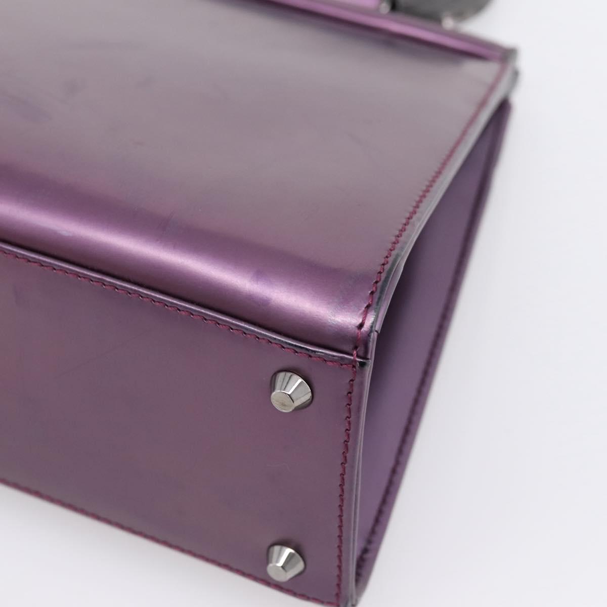 Christian Dior Hand Bag Patent leather Purple Auth 138811