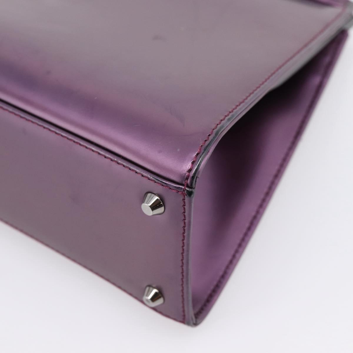 Christian Dior Hand Bag Patent leather Purple Auth 138811