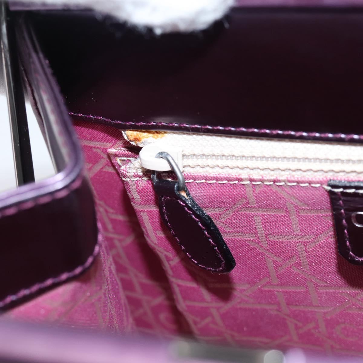 Christian Dior Hand Bag Patent leather Purple Auth 138811