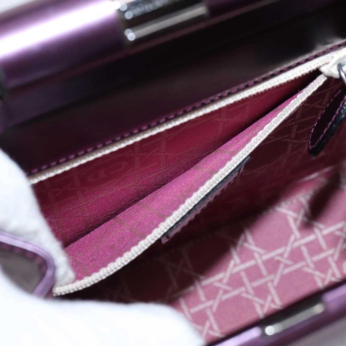 Christian Dior Hand Bag Patent leather Purple Auth 138811