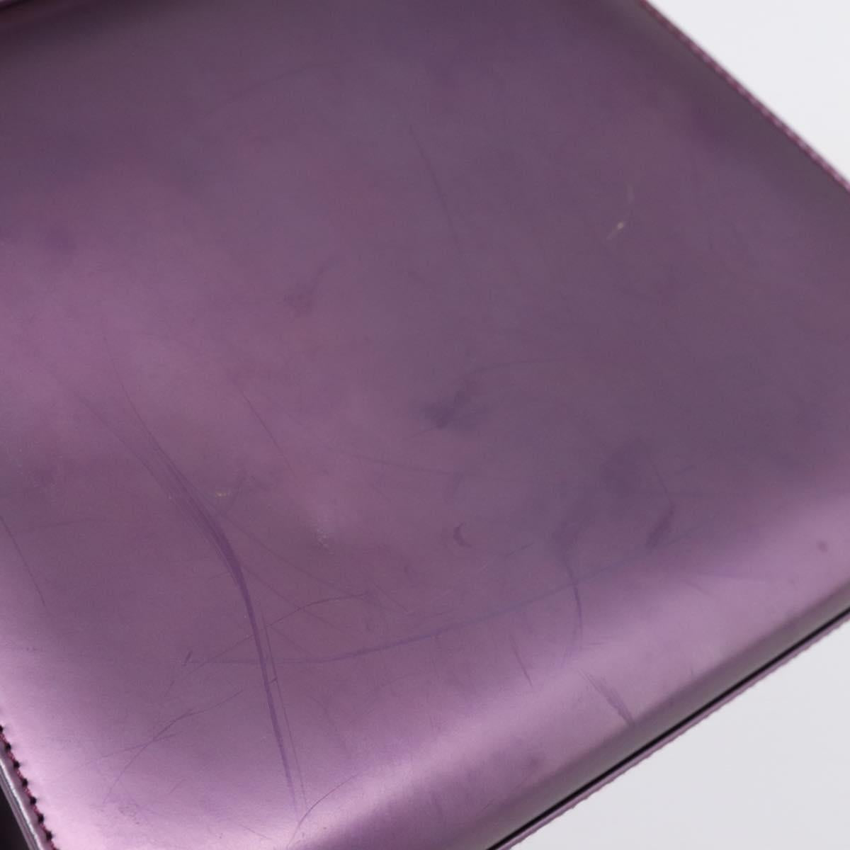 Christian Dior Hand Bag Patent leather Purple Auth 138811