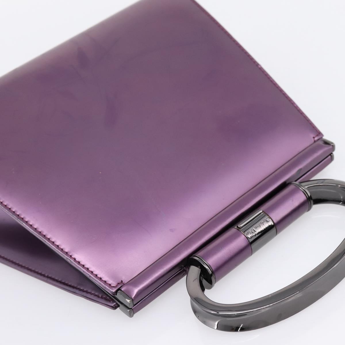 Christian Dior Hand Bag Patent leather Purple Auth 138811
