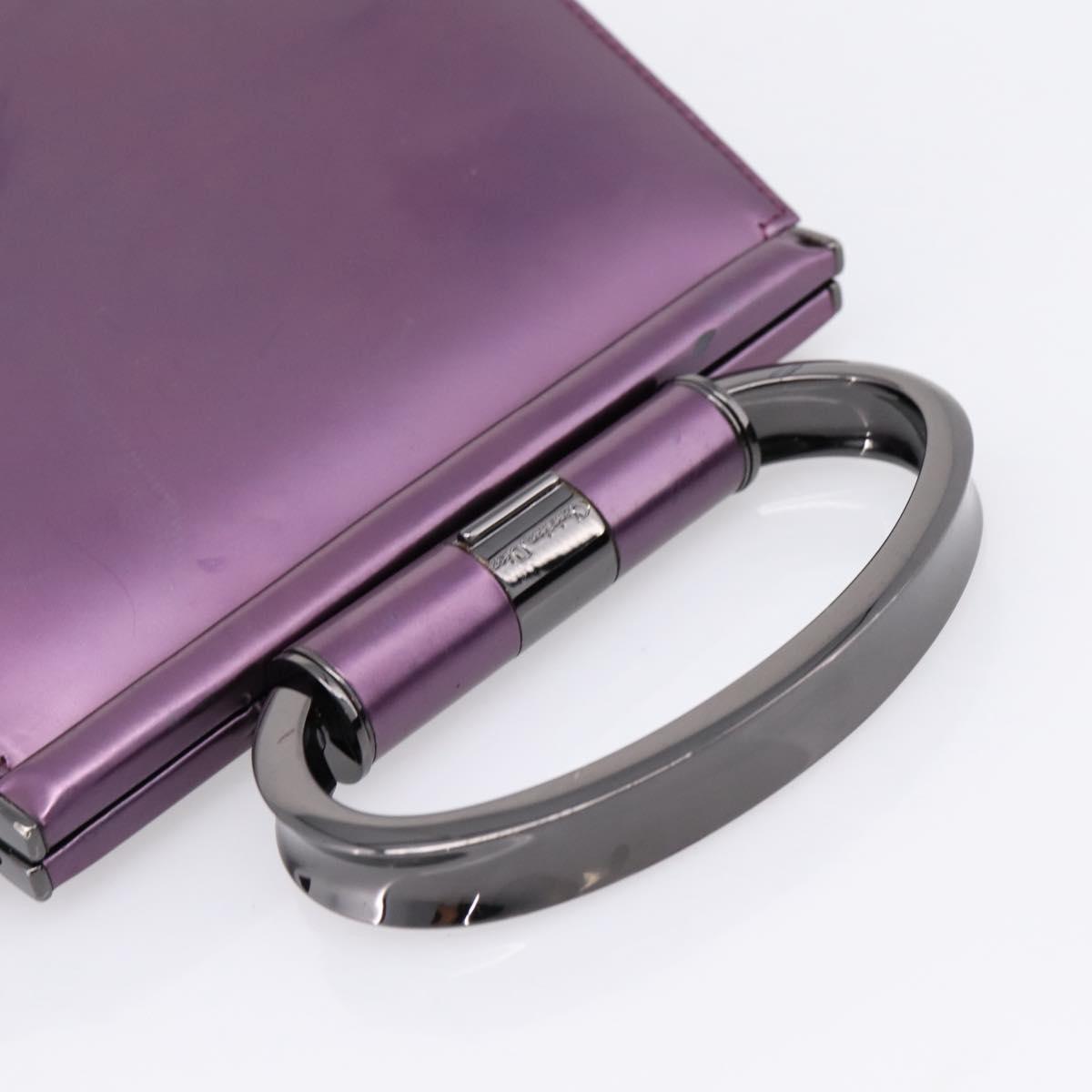 Christian Dior Hand Bag Patent leather Purple Auth 138811