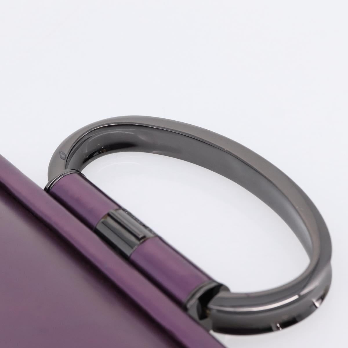 Christian Dior Hand Bag Patent leather Purple Auth 138811