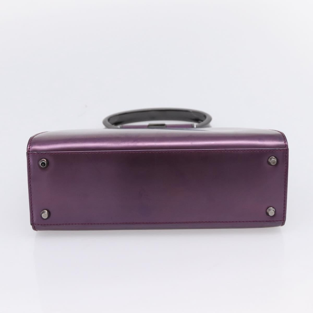 Christian Dior Hand Bag Patent leather Purple Auth 138811
