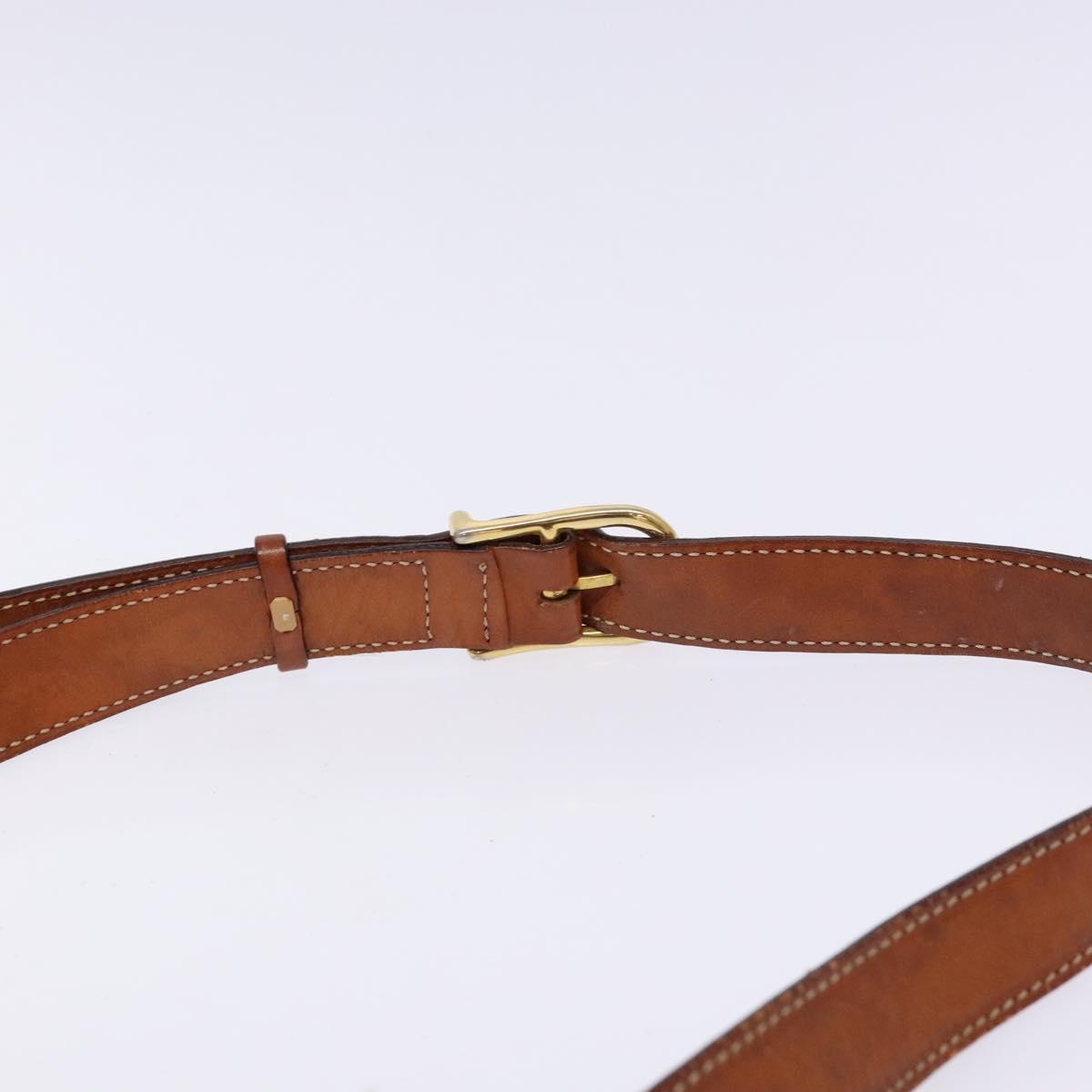 CELINE Macadam Canvas Shoulder Bag PVC Leather Brown Gold Auth 138815