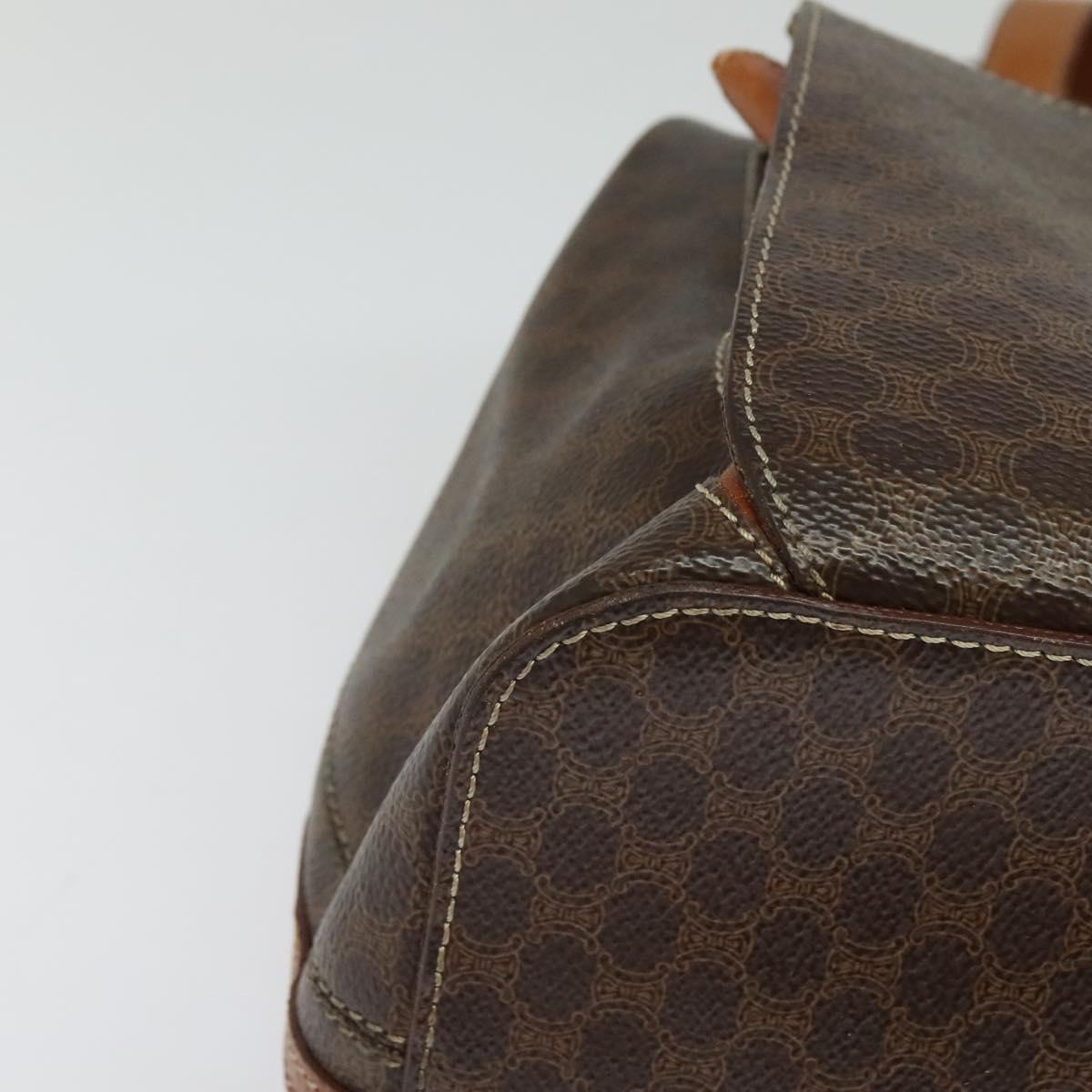 CELINE Backpack PVC Leather Brown Gold Auth 138816
